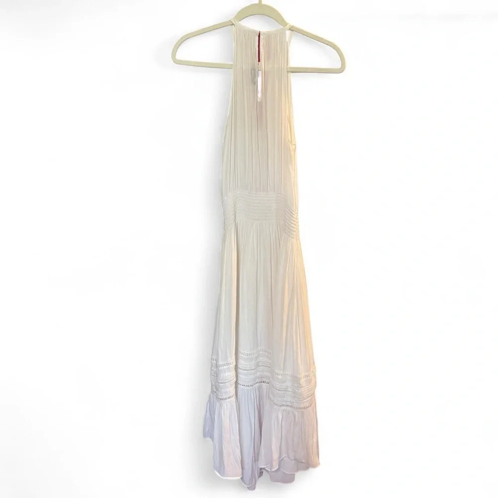 Ramy Brook Sleeveless Keyhole Halter White Tiered Maxi Dress XS Summer Bridal - Picture 6 of 6